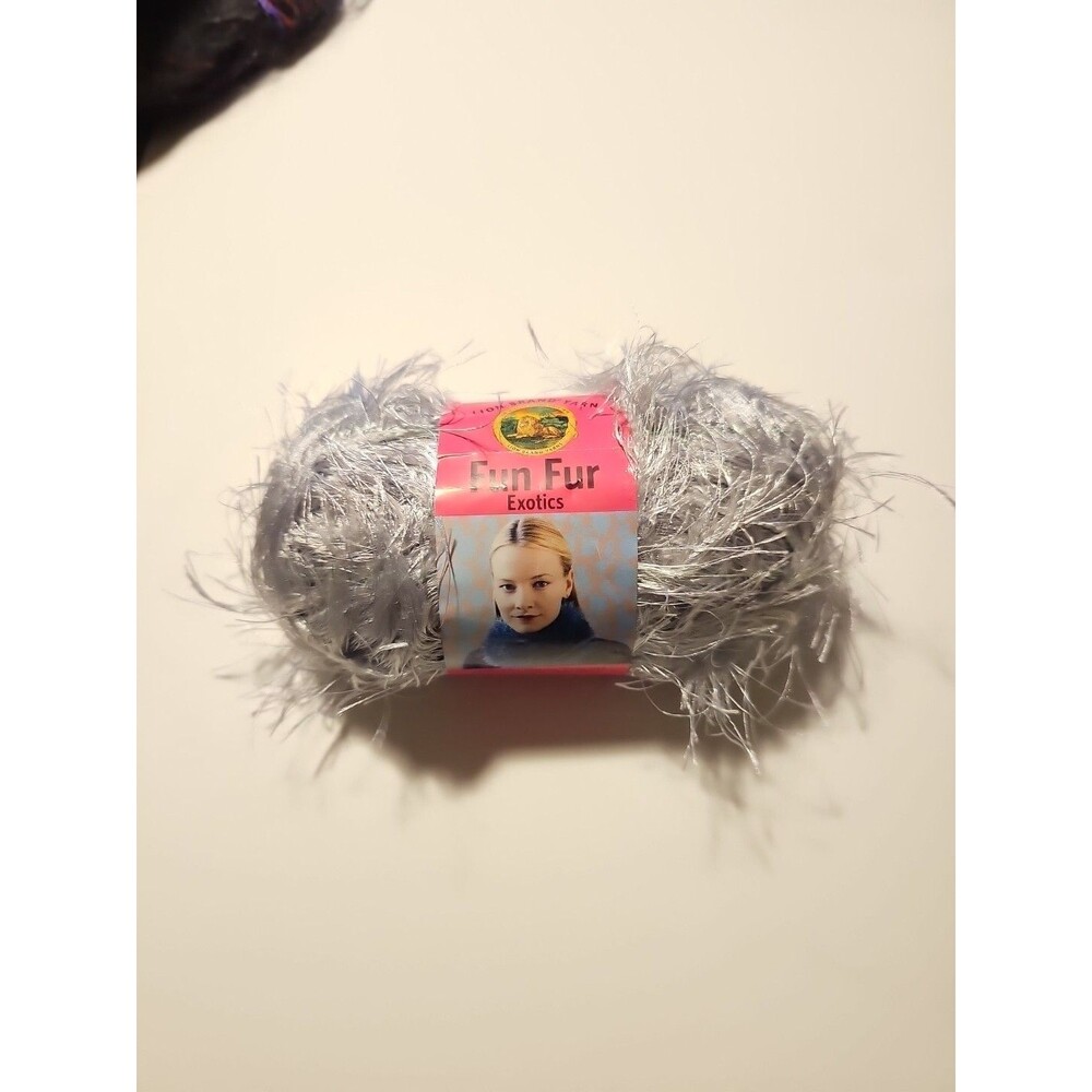 Lion Brand Fun Fur Yarn Silver Fox Eyelash 1 Skein 50g NEW NIP